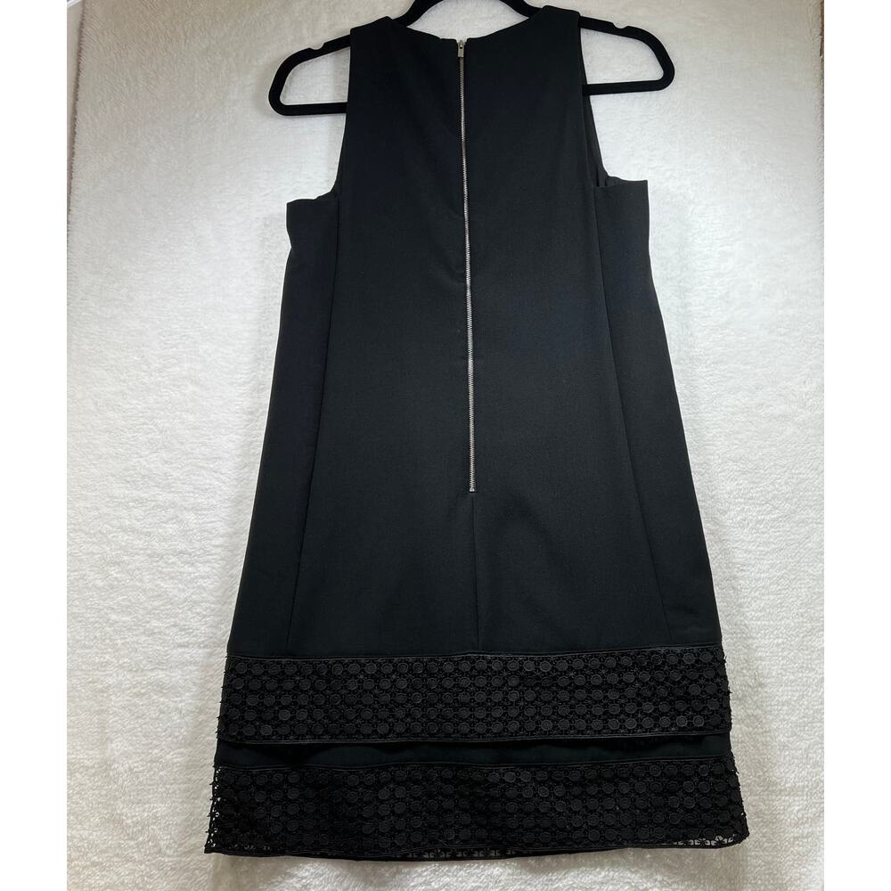 Banana Republic Black Sleeveless Exposed Zipper Tiered Lattice Hemline Womens 0 - Picture 2 of 12